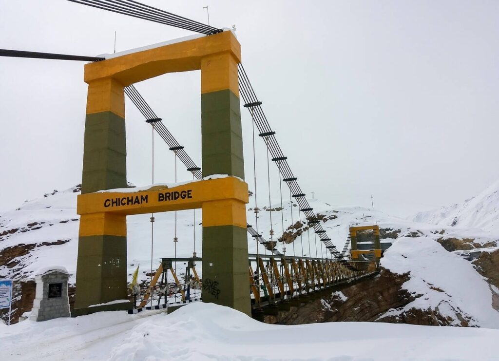 Chicham Bridge in Winter Covered with snow 2024-25