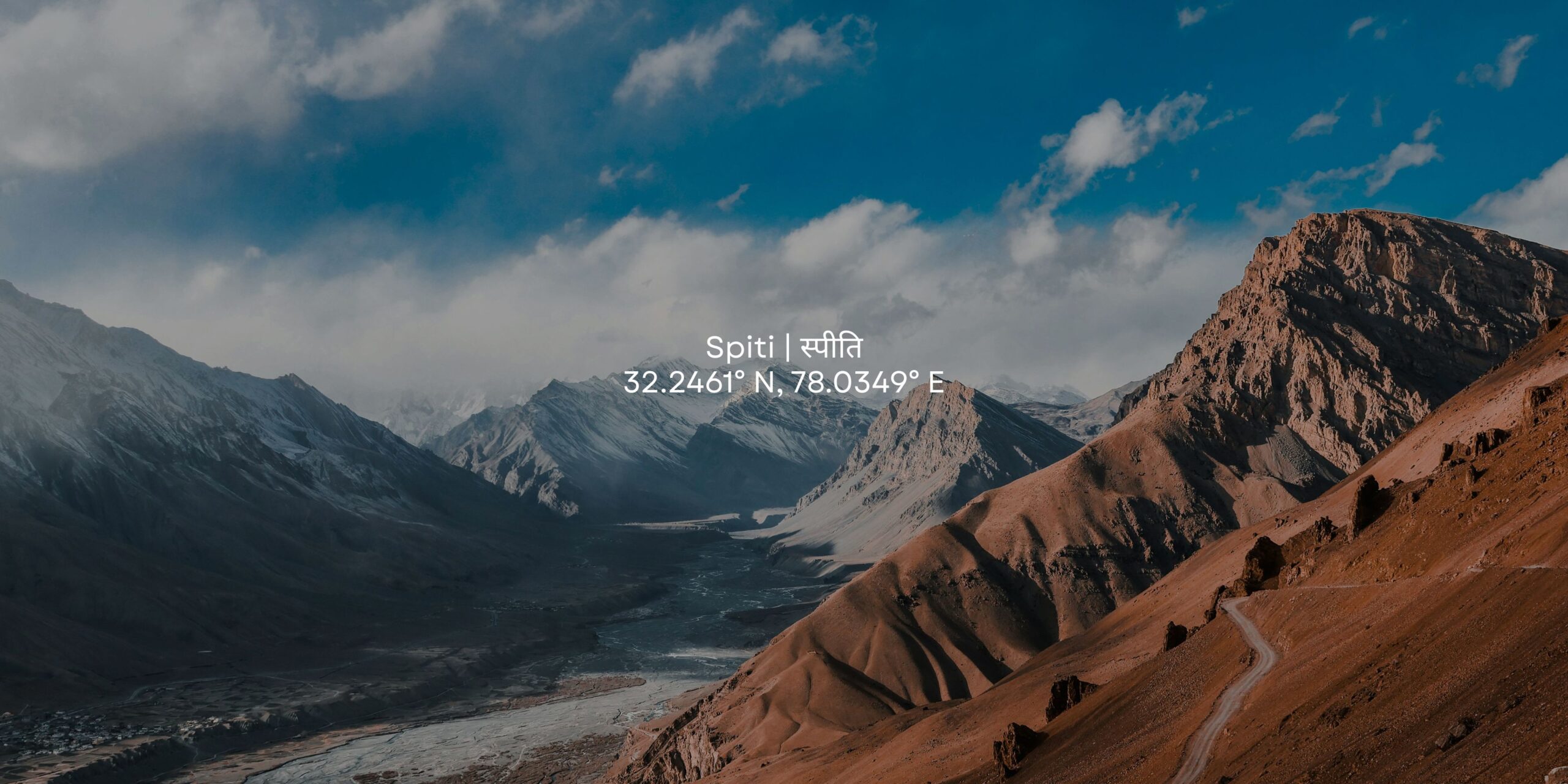 Spiti Valley Destination Image with Coordinates