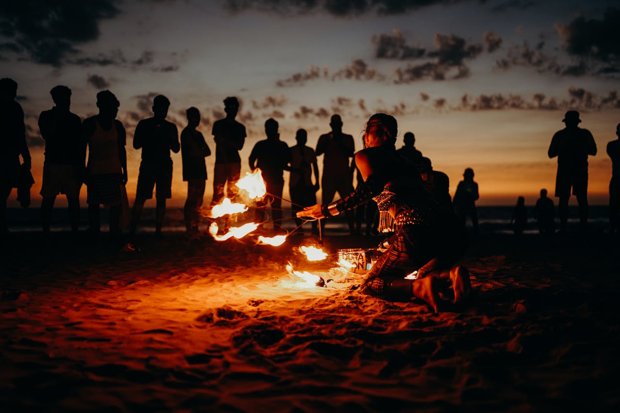 arambol beach, People Standing on Beach during Sunset