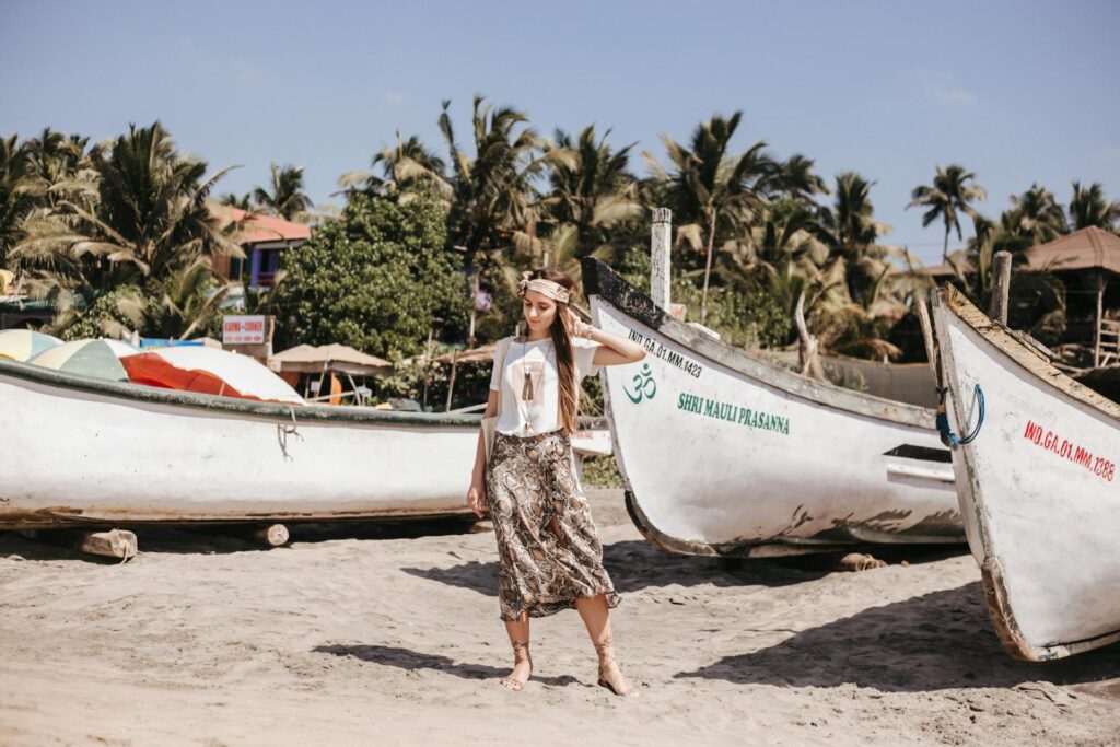 A woman Standing on Goa beach